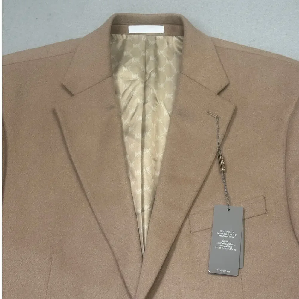 Michael Kors Men's Wool Cashmere Blend Lux Classic-Fit Sport Coat Camel 44R $395